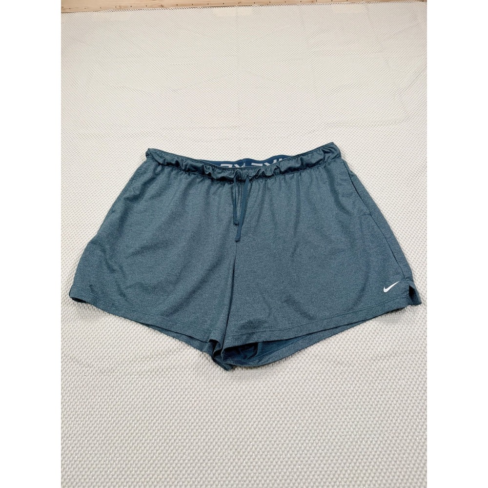 Nike Dri-FIT Women's Plus Size 1X Heather Teal Green Running Gym Shorts